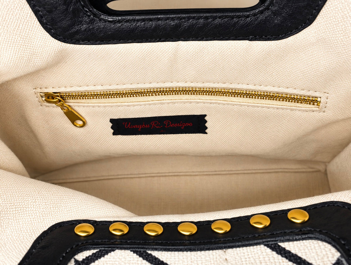 Tribal Mudcloth & Ostrich Leather Tote
