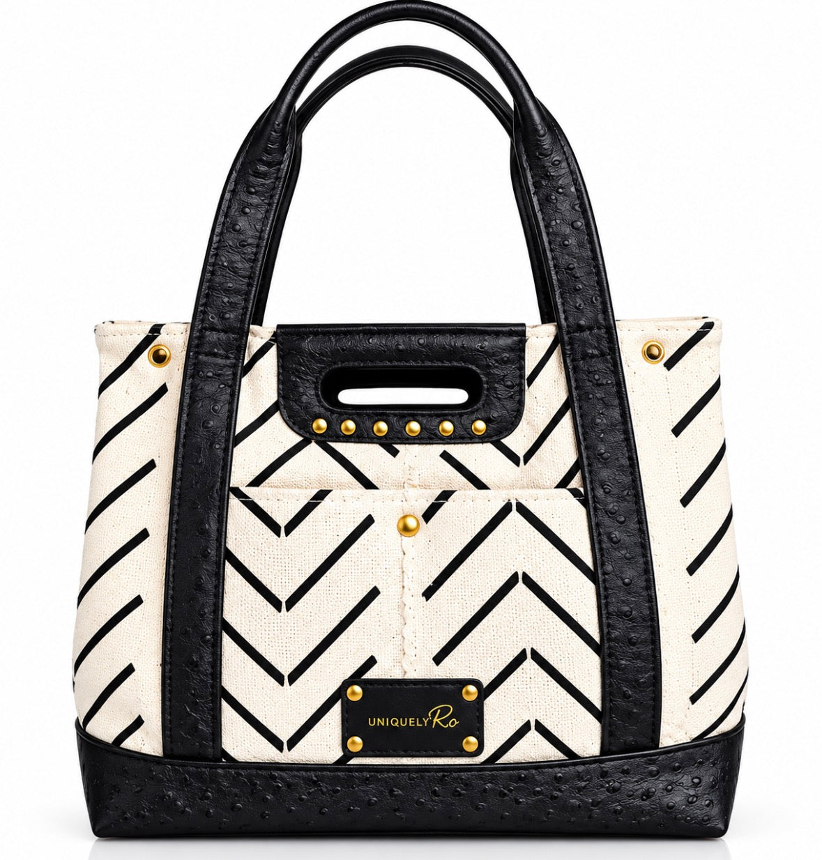 Tribal Mudcloth & Ostrich Leather Tote