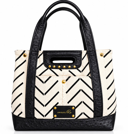 Tribal Mudcloth & Ostrich Leather Tote